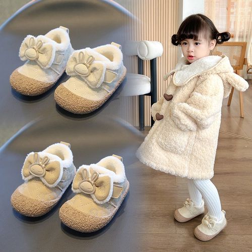 女宝宝鞋子冬季加绒婴儿软底学步鞋0一1-2岁婴幼儿可爱保暖二棉鞋