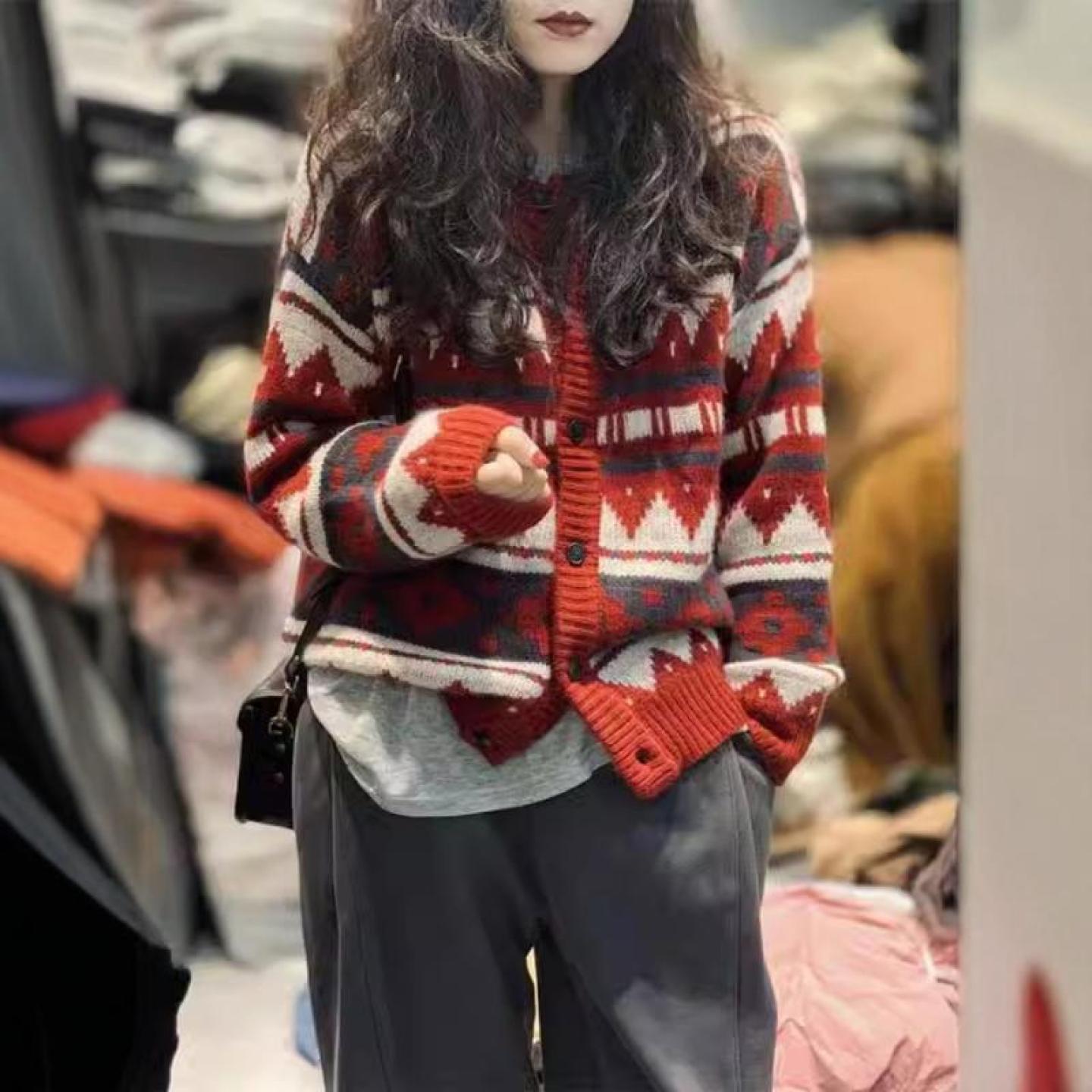 100%纯山羊绒开衫女秋季新款加厚