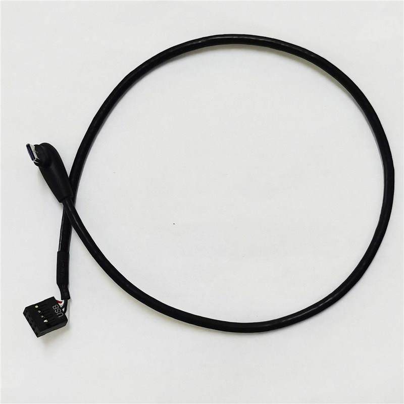 电脑主板9针USB线副屏内置机箱连接线杜邦9PIN转Type C弯头数据线