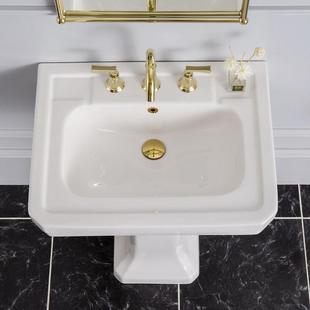 8.3英寸孔 经典 蝴蝶陶艺浴室美式 混合水龙头纯铜阀核心盆覆古风格