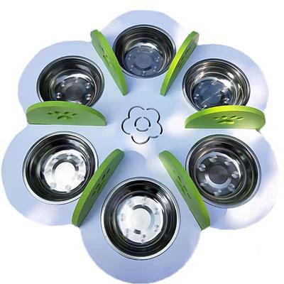 猫碗多猫碗架狗食盆小猫咪饮水器吃饭盆架宠物小桌子保护脊椎6盆