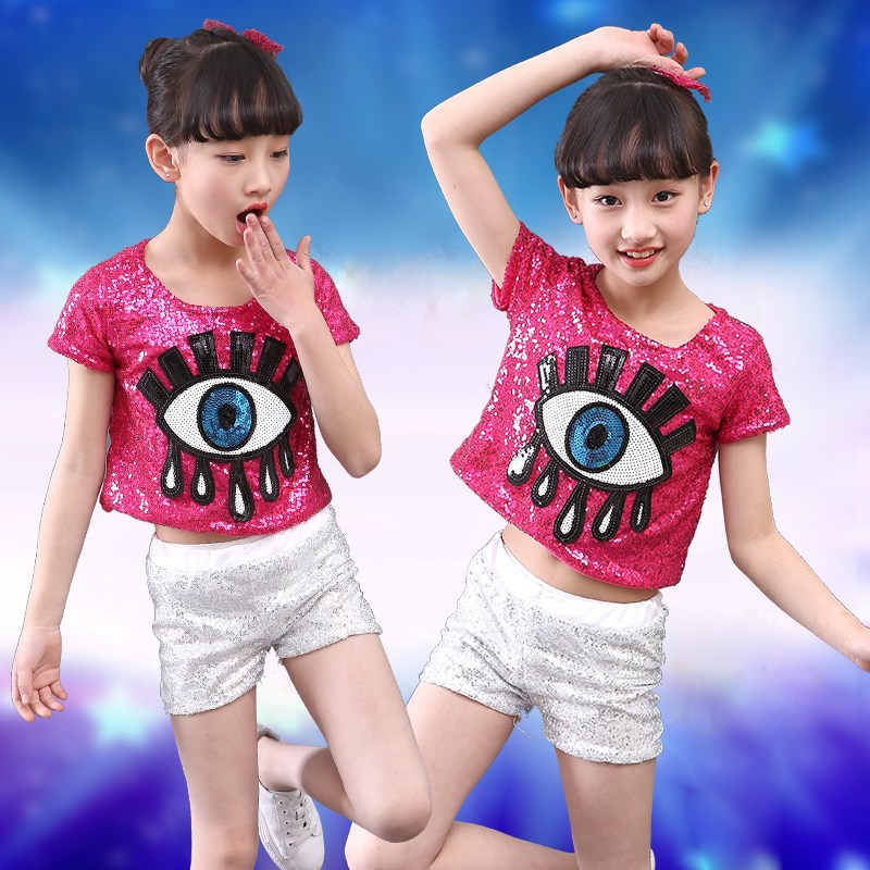 六一儿童演出服装幼儿园爵士舞表演服女童嘻哈街舞少儿啦啦队舞蹈