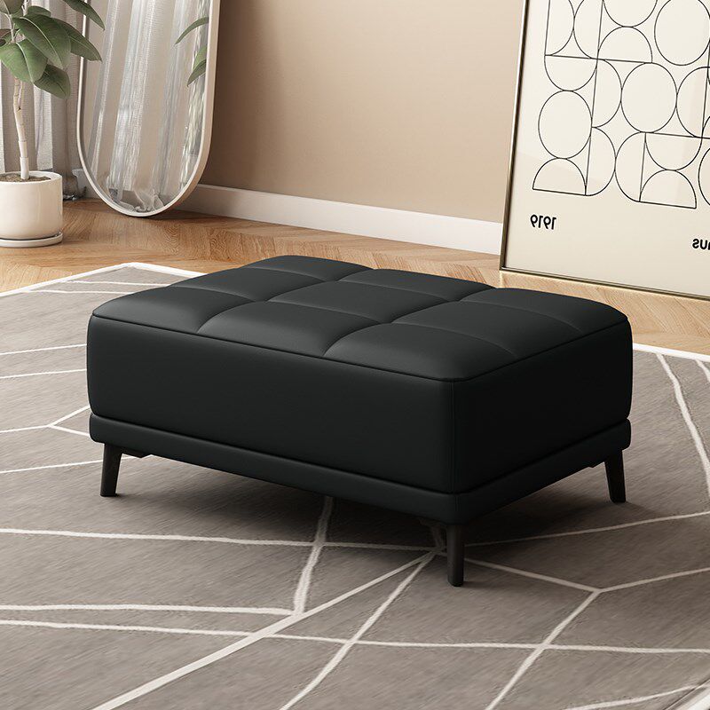 欧式皮艺沙发脚踏凳家用客厅贵妃位加长搁脚凳放腿皮沙发凳轻奢