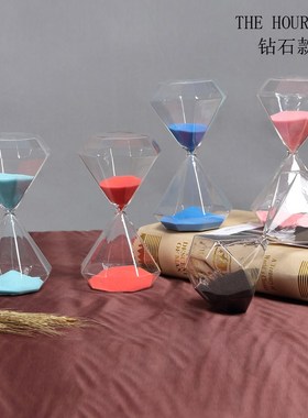 轻奢北欧风卧室书房办公室酒店家居客厅装饰品 玻璃沙漏摆件