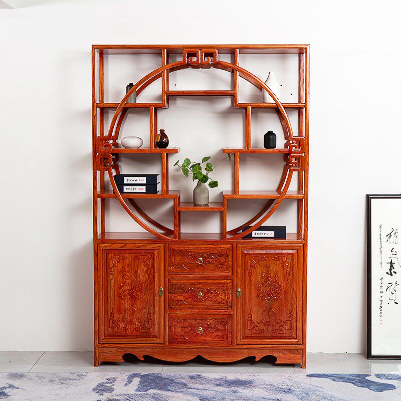 包邮130150多宝阁博古架实木中式茶叶架茶叶展示柜家具隔断置物架