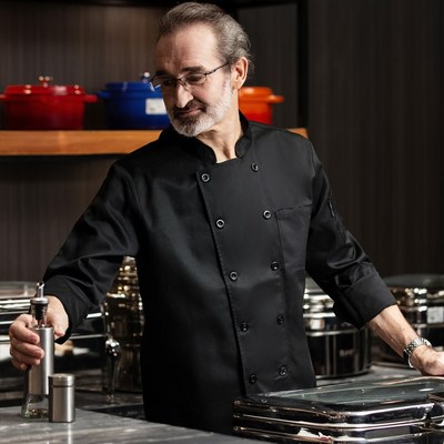 厨师工作服男长袖秋冬装白色加厚酒店餐饮后厨房大码厨衣服装