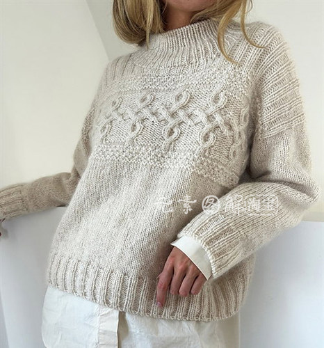 [中英文]Edith Sweater 图解 女士套衫毛衣编织图解文字教程