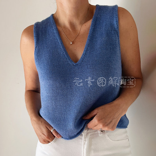 [英文]Avani Shirt图解 女士夏季背心上衣毛衣编织图解教程