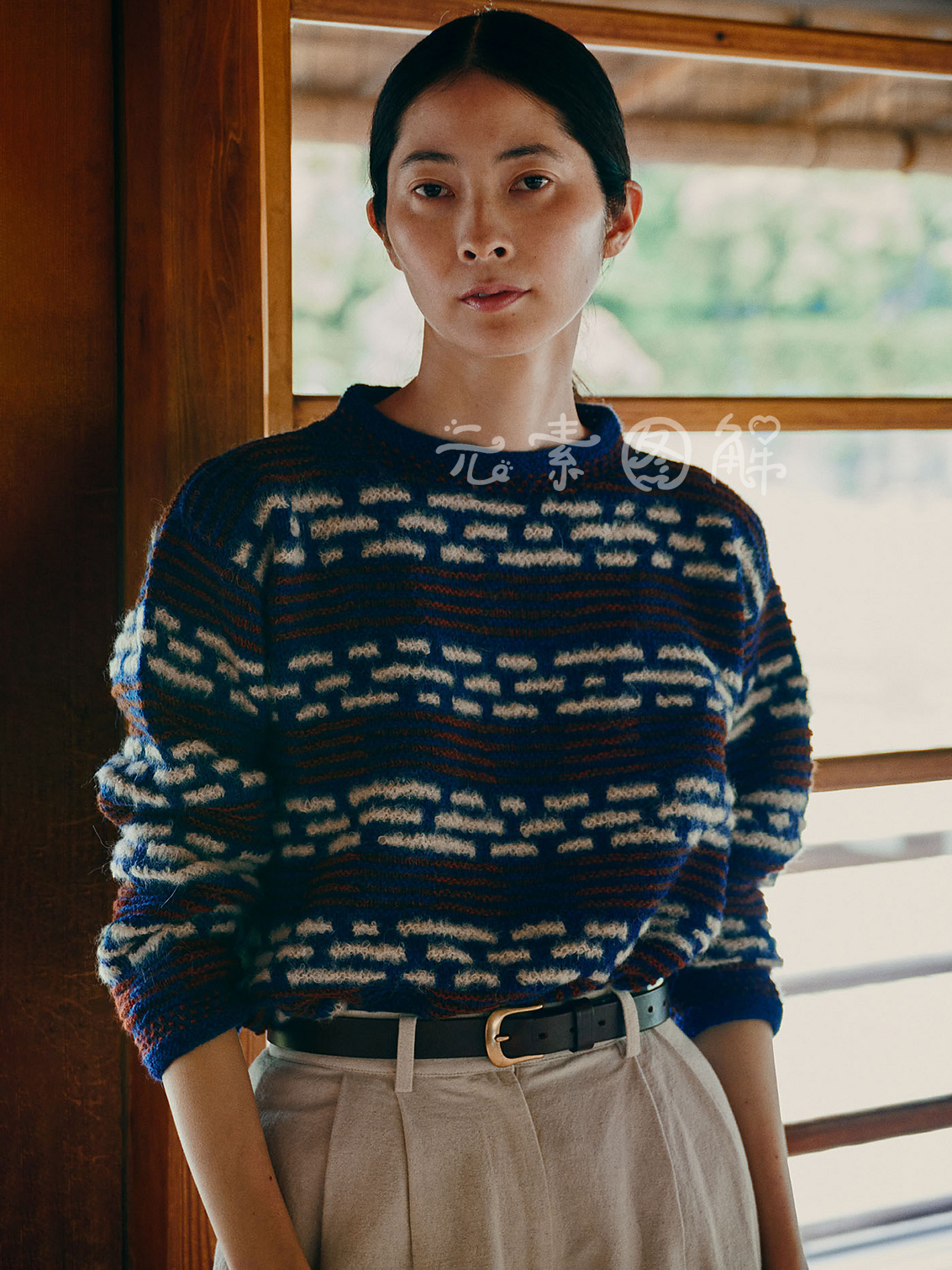 木版画套衫图解Isager 女士提花毛衣图解编织教程 中文字图解教程