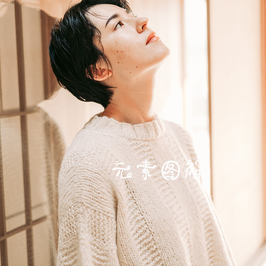 AMANE套衫图解 女士横田圆领落肩毛衣图解编织教程中文字图解教程