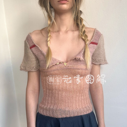 [英文]Bone buttoms baby blouse图解 骨扣娃娃女士图解文字教程