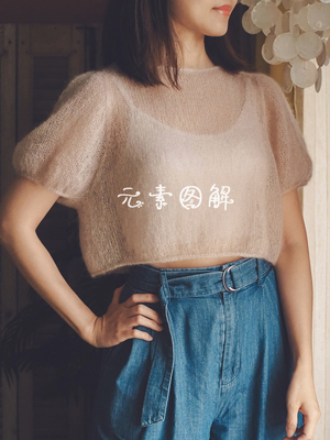 百合泡泡Tee短袖图解织毛衣教程