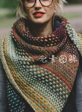 p111满天星披肩图解 女士围巾围脖 棒针编织图解教程文字版