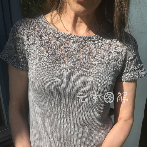 初七tee图解  女士夏季镂空短袖毛衣图解编织教程中文字图解教程
