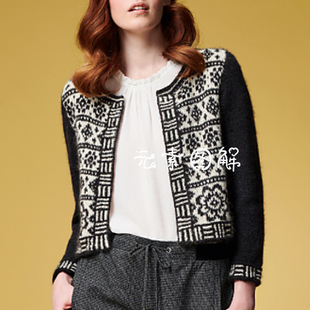 卡梅伦开衫图解 女士圆领提花毛衣图解编织教程 中文字图解教程