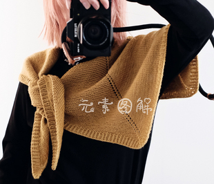 lisa丽萨丽萨披肩图解 粗细线两织异形围巾 中文字图解编织教程