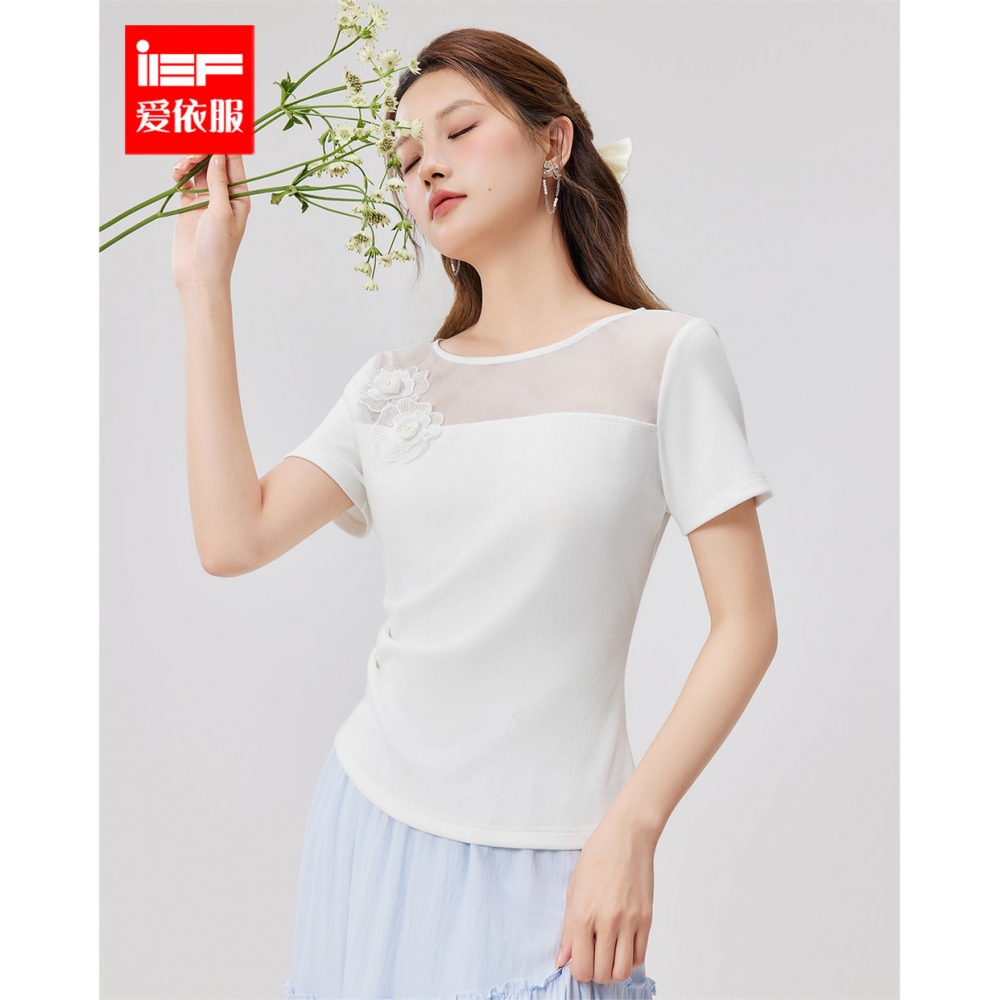 IEF/爱依服【门店同款】2025夏季新款法式气质通勤百搭设计感上衣