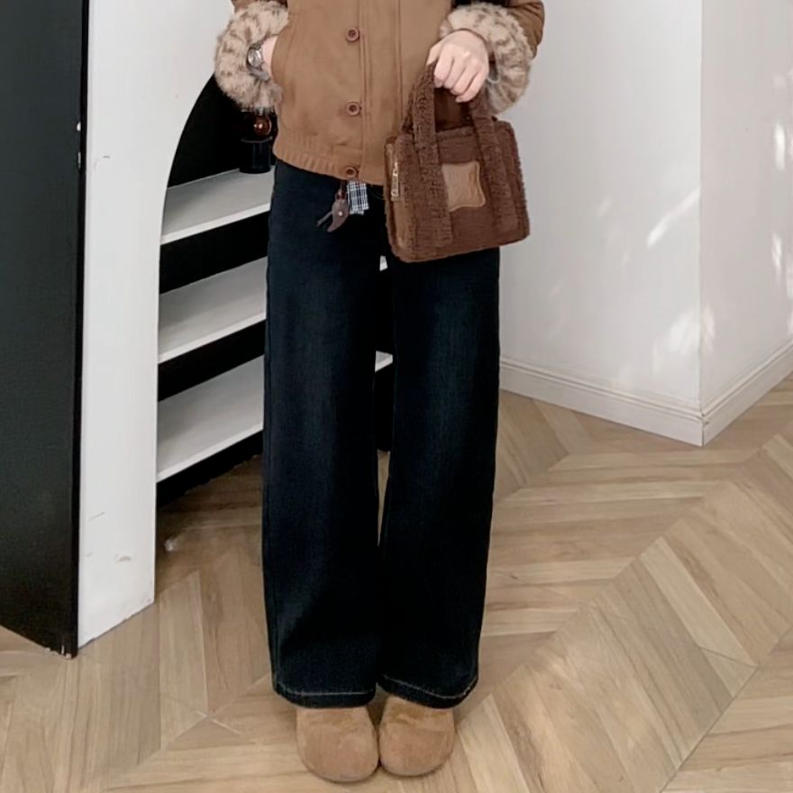 IEF/爱依服【小个子专享】2025新款冬季牛仔阔腿裤时尚百搭长裤子