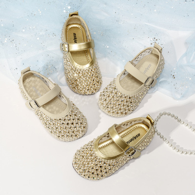 ASK JUNIOR女童凉鞋2025夏季新款时尚休闲包头凉鞋潮流厚底钻钻鞋