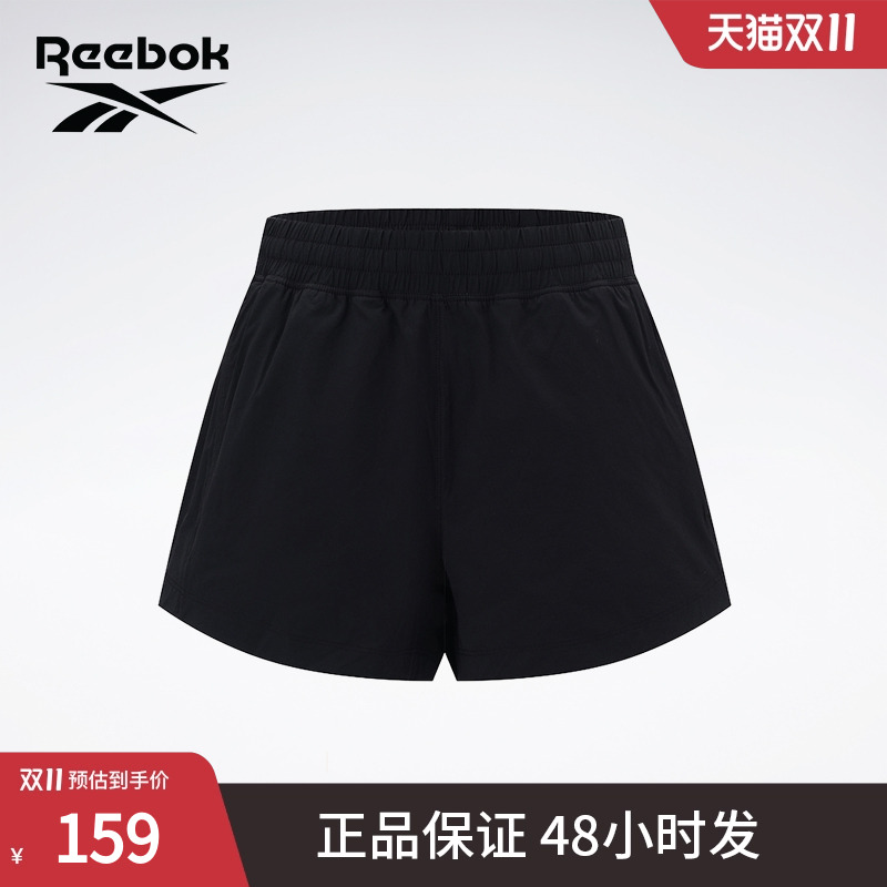 Reebok锐步官方24夏季新款女子简约舒适运动休闲健身训练梭织短裤