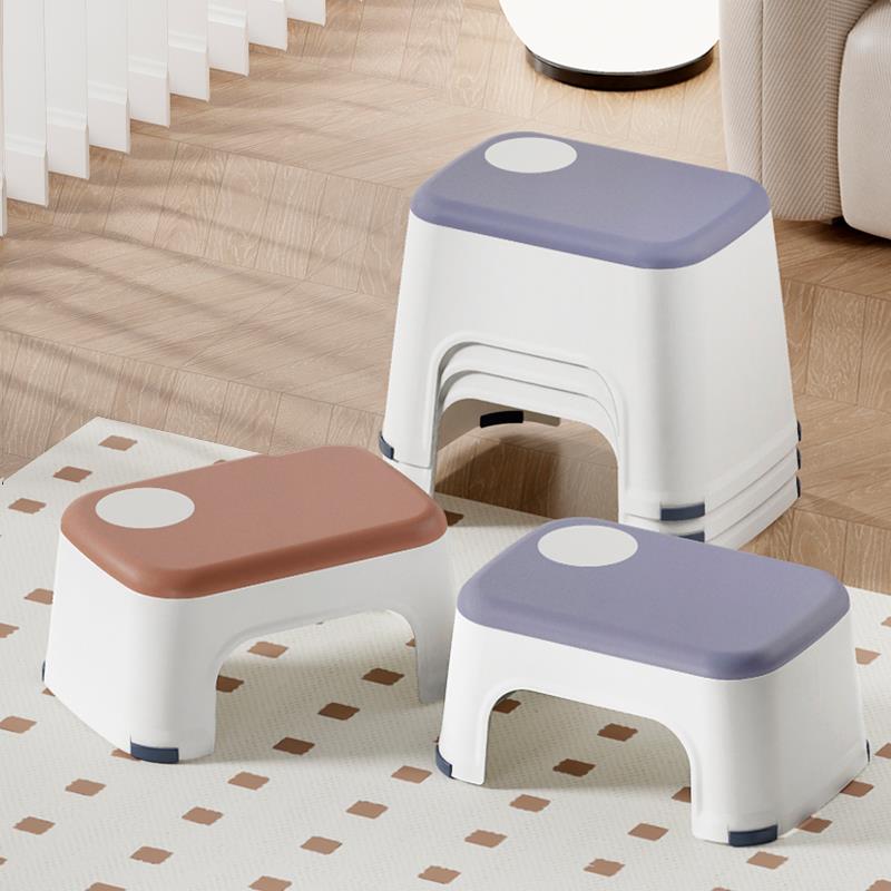 矮凳家用塑料加厚可叠放小凳子儿童防滑洗澡浴室凳客厅板凳垫脚凳