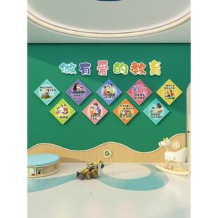 教学培训机构前台文化墙装修教育关怀班教室布置幼儿园大厅形象环