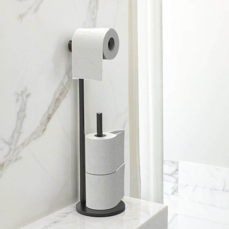 外贸卫生间纸巾架单杆不锈钢落地立式卷纸架浴室置地厕纸架免打孔