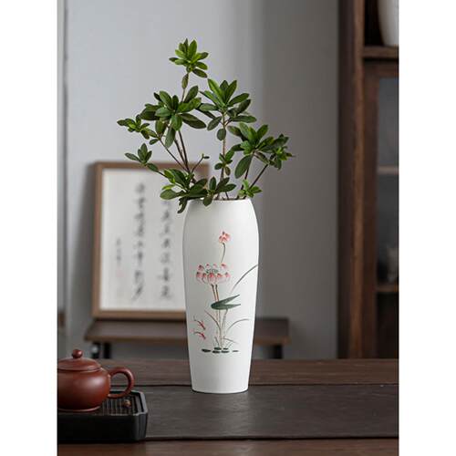 大型手绘陶瓷花瓶，桌面，电视，橱柜装饰品，家装，佛像，莲花，