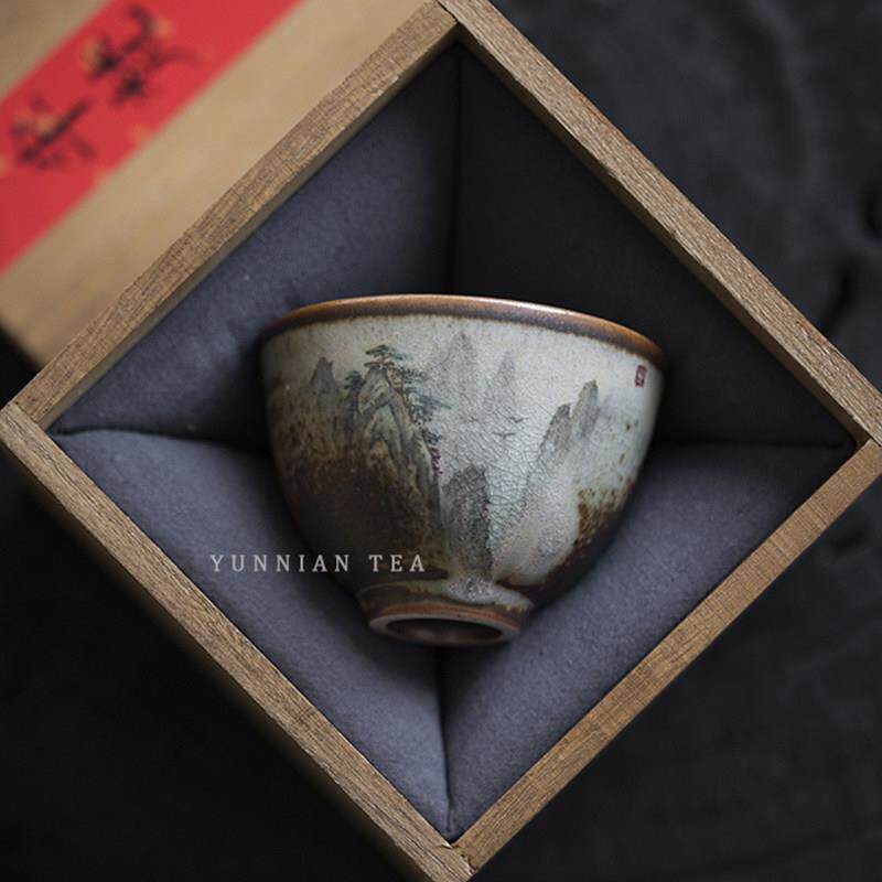 景德镇陶瓷茶杯柴烧杯子中式茶盏男士品茗杯单杯女功夫茶具主人杯