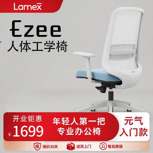 Lamex美时Ezee人体工学椅家用办公透气网面舒适久坐护腰座椅