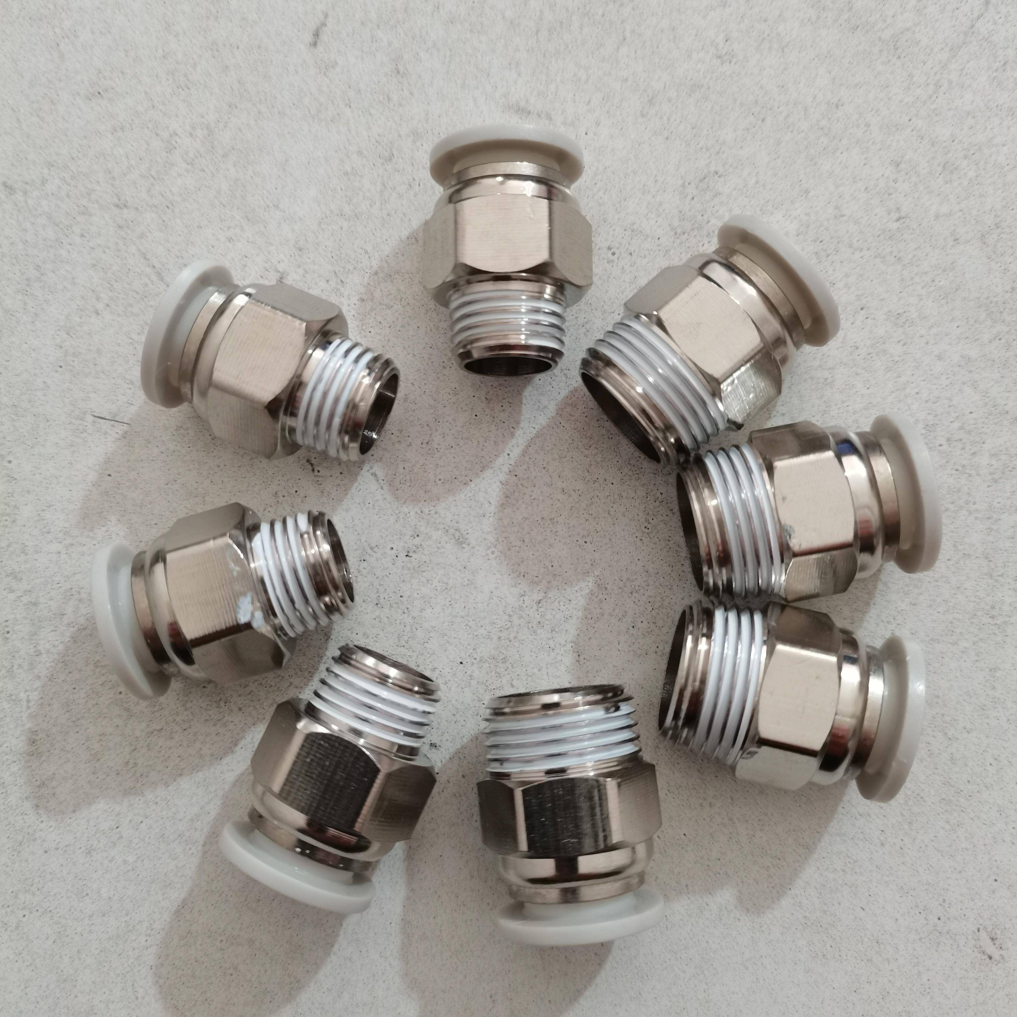 白色精品气动快速接头气管电磁阀接头PC4/6-M5 PC8/10-02 PC12-04