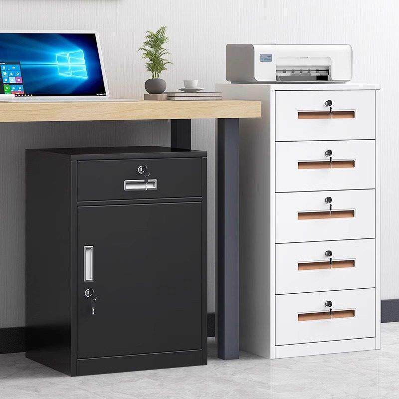 办公室桌下文件柜资料柜工具收纳柜铁皮矮柜储物柜抽屉带锁小柜子