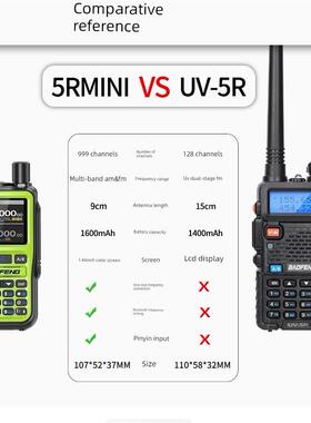 宝锋UV5Rmini对讲机一键对频FM全段蓝牙手台5R自驾游户外TYPE-C充