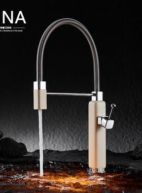 IGNA 意大利全铜万向旋转抽拉厨房龙头洗菜盆水槽岛台冷热水龙头