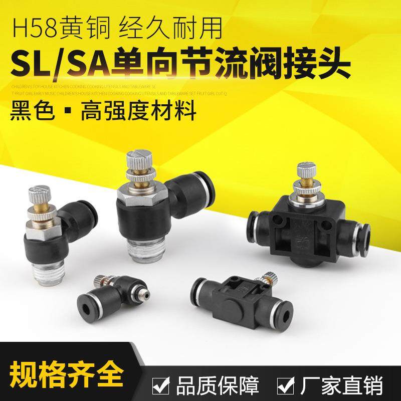JSC8-02气管快速快插接头调速气动管道气缸节流阀SA/SL4-M5/6-01