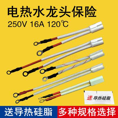 电热水龙头配件温度保险管 温控开关250V16A 120度过热熔断保险丝