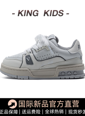 儿童板鞋2025新款春秋女童鞋子真皮小白鞋男童运动鞋潮牌休闲鞋