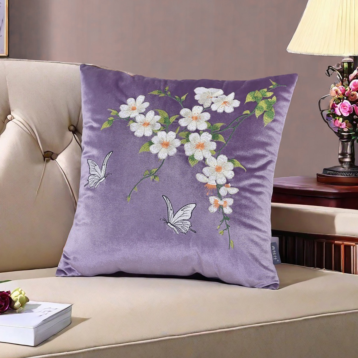 新复古风蝶恋花系列抱枕客厅沙发靠垫黑色绒布蝴蝶图案靠背腰枕套,居家布艺,靠垫/抱枕,淘宝优惠券,粉丝福利购,淘宝优惠卷