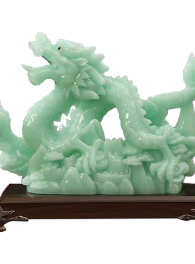 御祥阁玉石招财青龙摆件