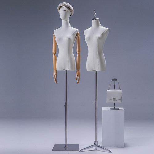 服装店模特道具女装橱窗半全身人台衣服展示架假人体婚纱模特架子