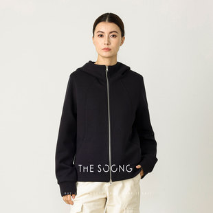 THESOONG/秋冬保暖轻量90白鹅绒双面空气层卫衣羽绒服外套女加厚