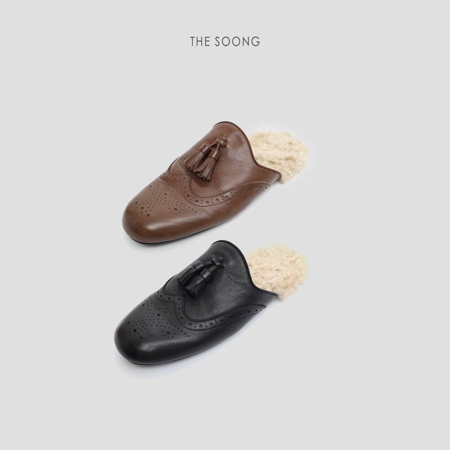 THESOONG/毛毛拖一脚蹬百搭平底加绒包头半拖,女鞋,毛毛鞋,淘宝优惠券,粉丝福利购,淘宝优惠卷