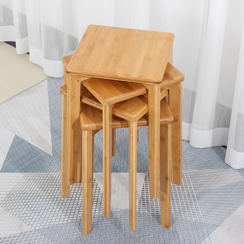 方凳可叠加楠竹小凳子实木板凳北欧凳木换鞋凳凳餐桌椅凳成人矮凳