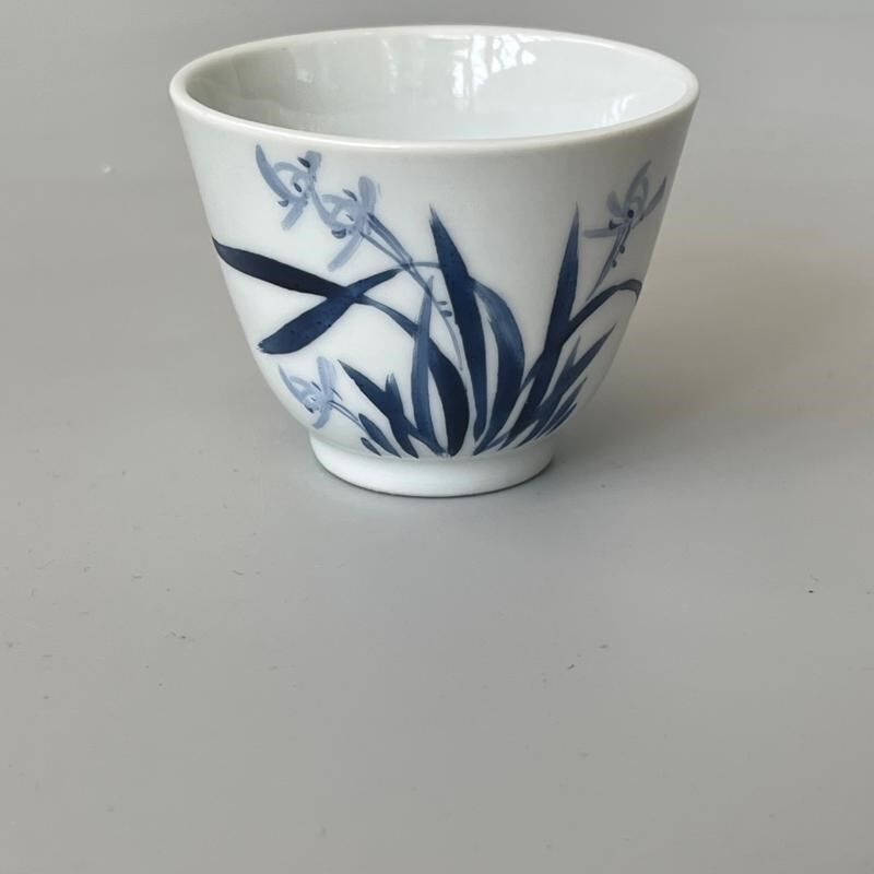 567老厂货梅兰竹菊全手工手绘粉彩描金茶具茶杯瓷器景德镇主人杯