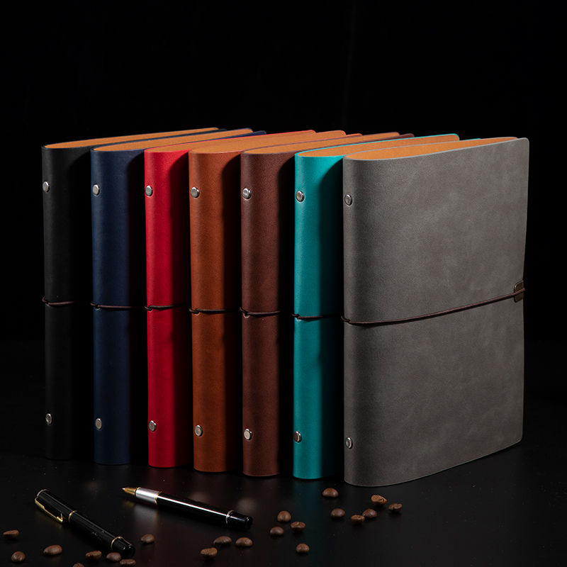 A5活页本笔记本子可定制LOGO商务本可替芯B5复古随身办公笔记本