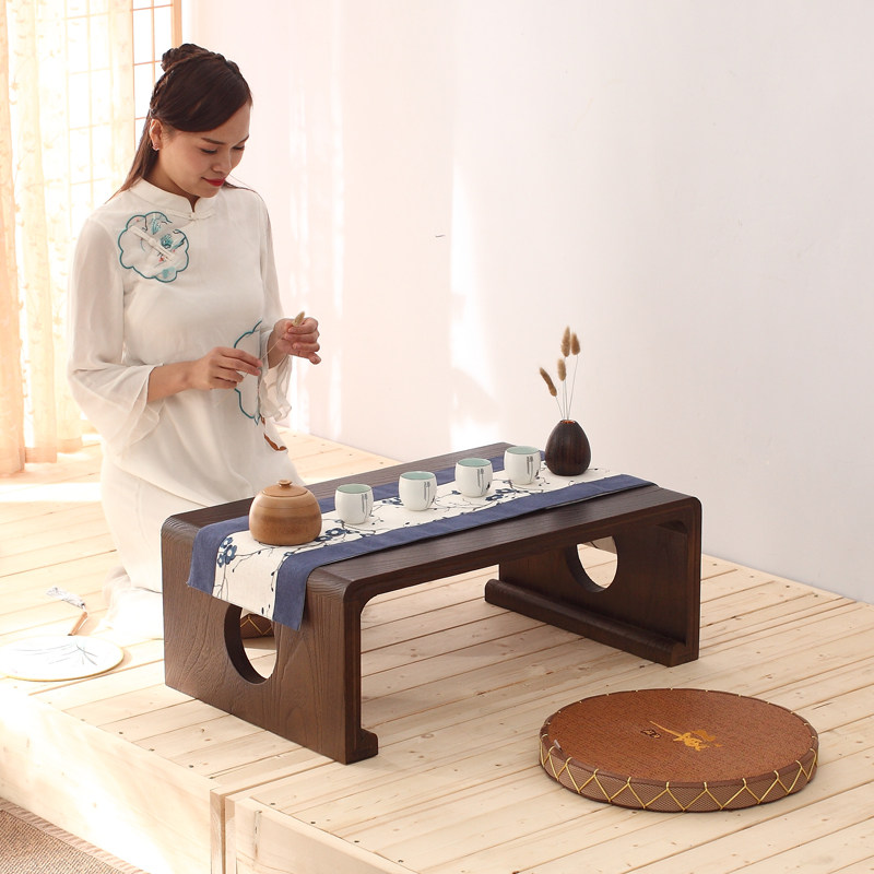 拾艺实木飘窗小茶几榻榻米小桌子禅意炕桌日式地桌矮桌茶桌琴桌