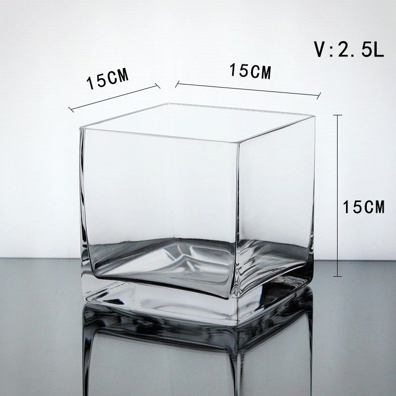 斗鱼缸方形玻璃鱼缸方缸水培器皿花瓶桌面装饰摆件高白玻璃加厚款