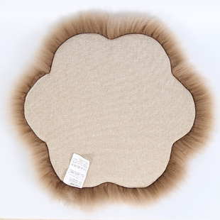 澳尊羊毛皮椅垫沙发坐垫冬季保暖加厚椅子垫可爱毛绒椅垫圆形坐垫