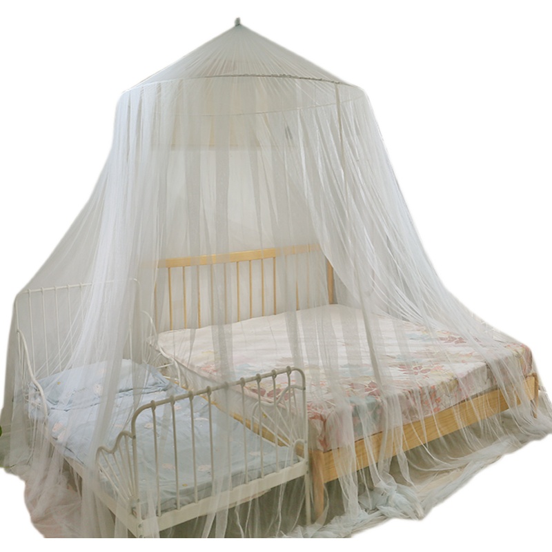 抗菌蚊帐家用吊顶式圆顶免打孔加大加宽拼接床新款支架公主风超大
