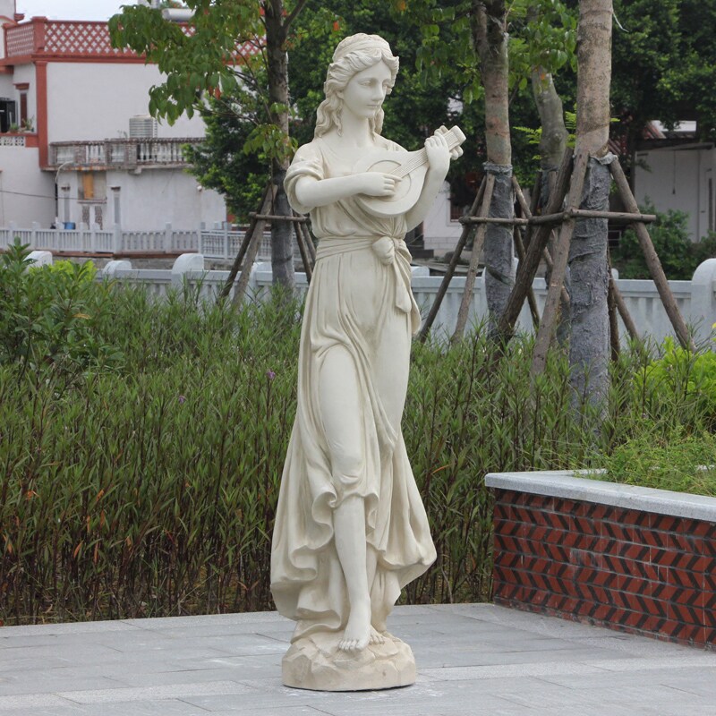 欧式大型迎宾演奏人物雕塑花园大厅酒店KTV家居装饰品工艺品摆饰